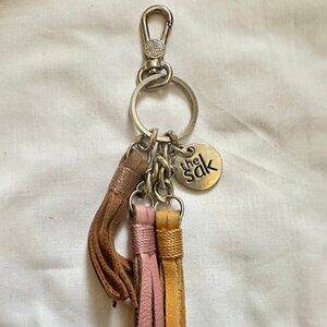 Fringed Tassels The Sak Purse Clip Charm Keychain Silver Toned Original